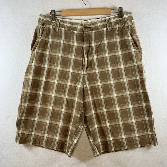 Urban Up Mens Plaid Cotton Shorts Sz 34 Y2K Preppy Dad Retro Grunge Skate - Picture 1 of 15